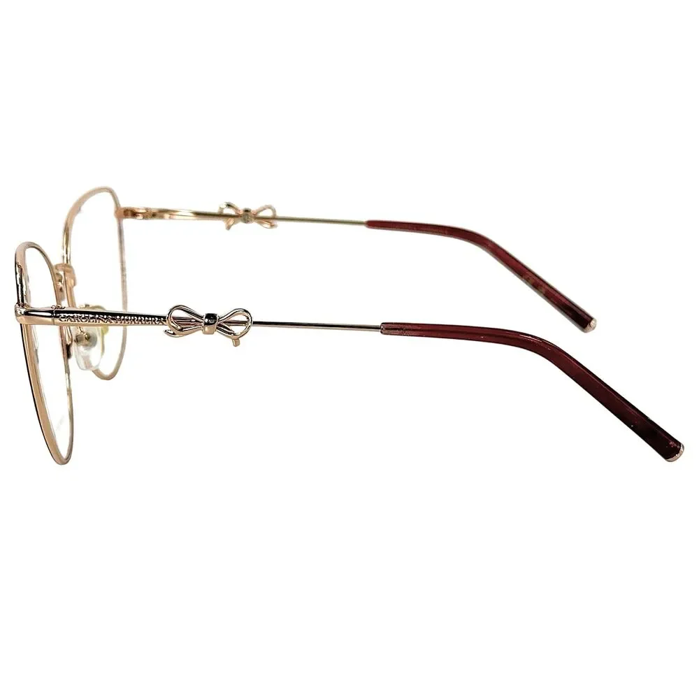 Carolina Herrera HER0220 Womens Metal Eyeglass Frame AU2 Red Gold 56-17 w Case